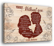 Personalized Gift For Her For Him Without You Meaningful Canvas