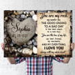 Couple Husband Wife Anniversary Stone Heart Personalized Canvas