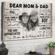 Mom Dad & Son I'll Always Be Little Boy Meaningful Personalized Canvas