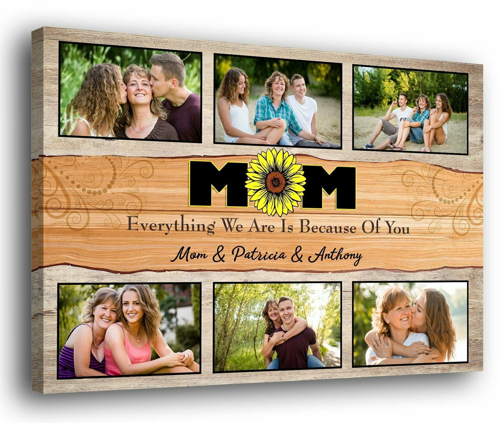 Mom Everything We Are Is Because of You Meaningful Personalized Canvas