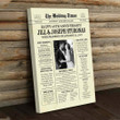 65th Anniversary Couple Newspaper 1957 - 2022 Personalized Canvas