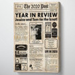Couple gift 1st Anniversary Canada Newspaper 2020 Personalized Canvas
