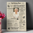 Happy 90th Birthday Newspaper1932-2022 Personalized Poster Canvas
