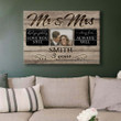 Personalized 3rd Anniversary Gift For Her For Him Mr & Mrs Custom Photo Canvas