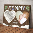 Mommy From Baby for First time Being A Mother Heart Personlized Canvas