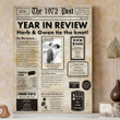 Personalized 50 Year Anniversary Gift Newspaper 1972 - 2022 Canvas