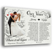 Wife Husband Couple Our Vows Anniversary Personalized Canvas
