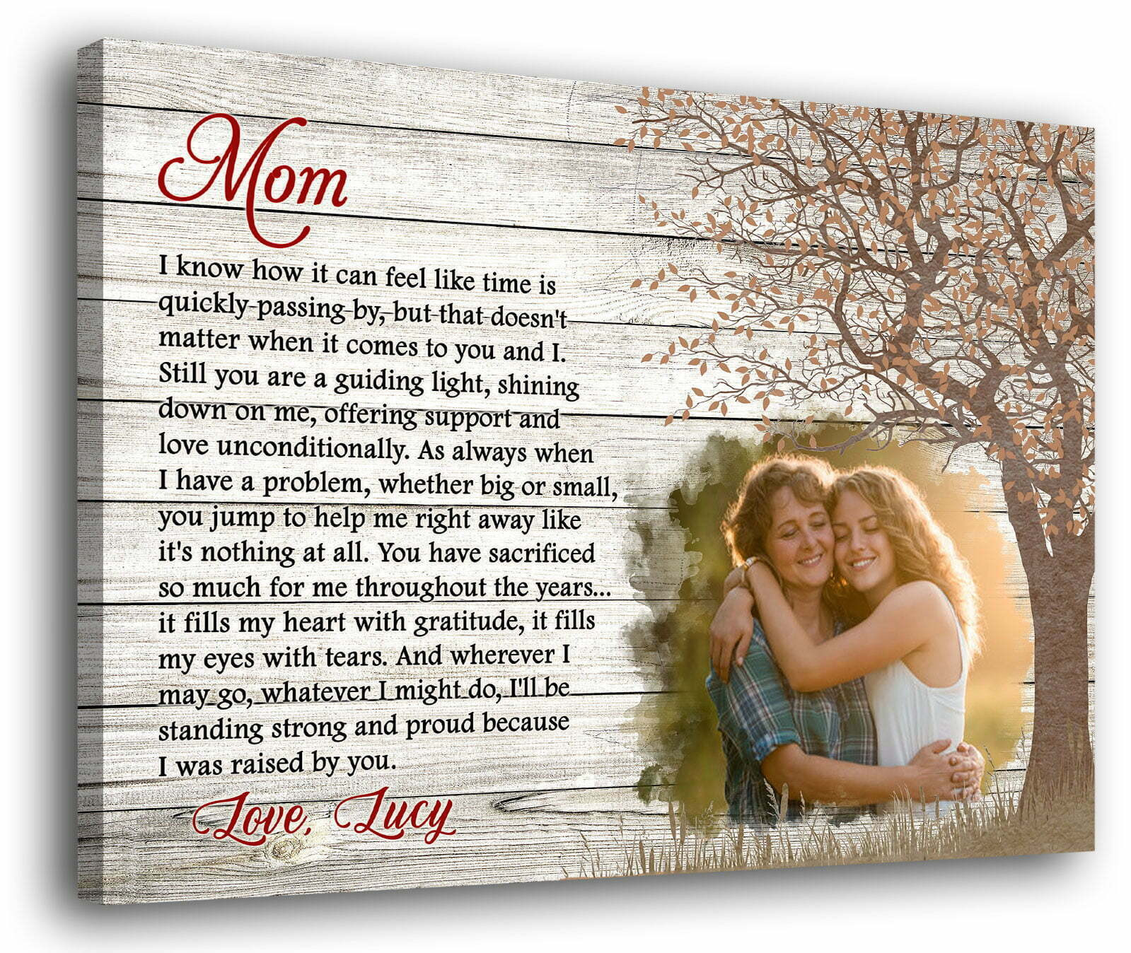 Gifts For Mom I'm Proud Of Being Raised By You Personalized Canvas