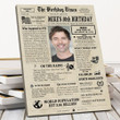 Personalized Happy 50th Birthday Newspaper Poster Canvas