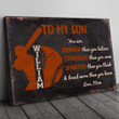 Personalized Gift For Baseball Son From Mom, Son Baseball Player Canvas