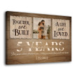 Wife Husband Couple 5 Years Together Anniversary Personalized Canvas
