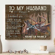 Father's Day To My Hunting Husband Gift From Wife Personalized Canvas