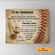 Personalized Gift For Grandson Baseball Lovers Poster Canvas Framed Print