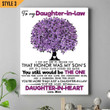 To My Daughter-In-Law Family Tree Wedding Gift From Mother-In-Law Wall Art Vertical Poster Canvas Framed Print