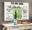 Farmer Tractor To My Dad Personalized Matte Canvas BID21052001