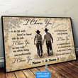Cowboy Cowgirl Couple I Choose You Personalized Poster & Matte Canvas BIK21040802-BID21040802