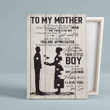 To My Mother Canvas, I Will Always Your Little Boy Canvas, Family Canvas