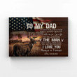 To My Dad Canvas, Family Canvas, American Flag Canvas, Deer Canvas, Wall Art Canvas