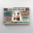 Personalized Image Canvas, God Canvas, God Says You Are Canvas, Family Canvas