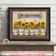 Personalized Family Wall Art Canvas, Sunflower Wall Art, Floral Wall Decor, Believe Love Grateful