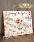 BENICEE Top 5 Custom Family's Photo Gift Canvas - To My Daughter Pink Butterfly Typo Version