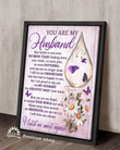 BENICEE Sympathy Gift Top 3 Framed Canvas You are my Husband Butterfly Daisy Flower Purple Color