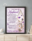 BENICEE Sympathy Gift Top 3 Framed Canvas You are my Husband Butterfly Daisy Flower Purple Color