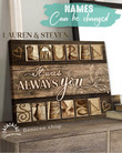 BENICEE Personalized Anniversary Gift Wall Art Canvas It was always you Top 3 Home Decor Country Love