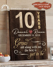 Wedding Anniversary Gift Art Canvas 10 Years Grow Old Along With Me Top 10 BENICEE