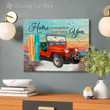 Personalized Canvas Jeep Wall Art Home Is Wherever I Am With You
