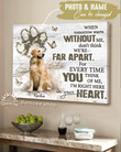 BENICEE Top 3 Dog Canvas - Custom name and photo I'm right here in your heart Wall Art Canvas