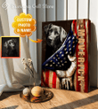 Personalized Dog America Flag Canvas