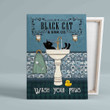 Black Cat And Sink Canvas, Wall Art Canvas, Gift Canvas, Christmas Canvas