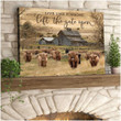 Live Like Someone Left The Gate Open Highland Cattle Canvas Wall Art Decor - Canvas Prints