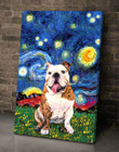 English bulldog in a beautiful night Canvas