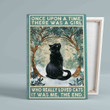 Once Upon A Time There Was A Girl Canvas, Black Cat Canvas, Cat Canvas, Cat Lover Canvas, Gift Canvas