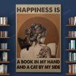 Reading - Happiness is a book in my hand and a cat by my side Canvas