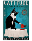 Cattitude Coffee Co Black Cat Canvas