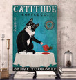 Cattitude Coffee Co Black Cat Canvas