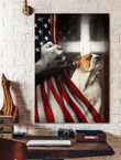 Beautiful US flag and English Bulldog Canvas