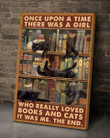 Black cat - I love books and cats Canvas