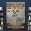 English Bulldog - Please sit yourself Canvas