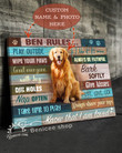 BENICEE Personalized Dog Rules Wall Art Canvas