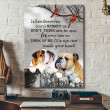 English bulldog - Every time you think of me, I'll be right in your heart Canvas