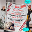 Personalized Gift For Son Baseball Mom Love you Throw Blanket