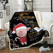 Personalized Gift for Daughter Christmas Pig Throw Blanket