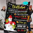Personalized Gift For Son Never feel that you are alone Snowman Christmast Throw Blanket
