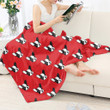 Red French Bulldog Pattern Print Blanket