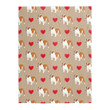 Love English Bulldog Pattern Print Blanket