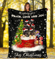 German Shepherd Peace Love Joy Christmas Throw Blanket